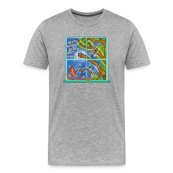 Lustige Kawaii Niedliche Baum Ast Klopfen Klassische Kunst - Männer Premium Bio T-Shirt - Grau meliert - Vorne - Damien (186cm)