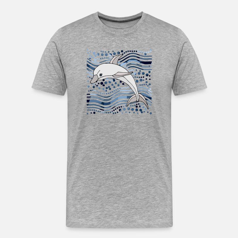 Delfin - Männer Premium Bio T-Shirt - Grau meliert