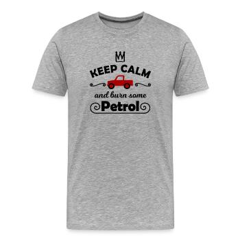 Entraînez votre moteur thermique - T-shirt bio Premium Homme - gris chiné - Devant - Damien (186cm)