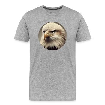 Bald eagle - Men's Premium Organic T-Shirt - heather grey - Front - Damien (186cm)