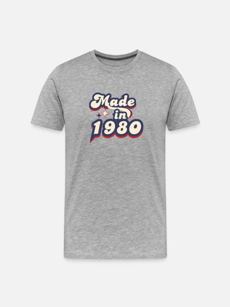 Made in 1980 retro - T-shirt bio Premium Homme - gris chiné