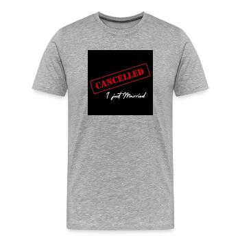 I married - Men's Premium Organic T-Shirt - heather grey - Front - Damien (186cm)