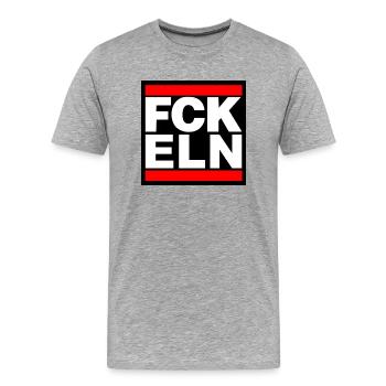 FCK ELN - Männer Premium Bio T-Shirt - Grau meliert - Vorne - Damien (186cm)