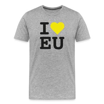 J’aime l’UE - T-shirt bio Premium Homme - gris chiné - Devant - Damien (186cm)