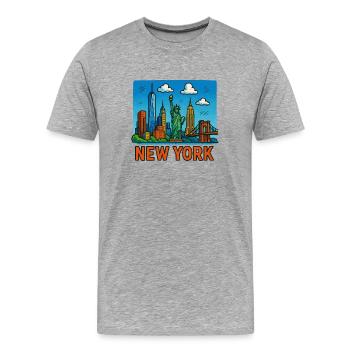 new york stadt - Männer Premium Bio T-Shirt - Grau meliert - Vorne - Damien (186cm)