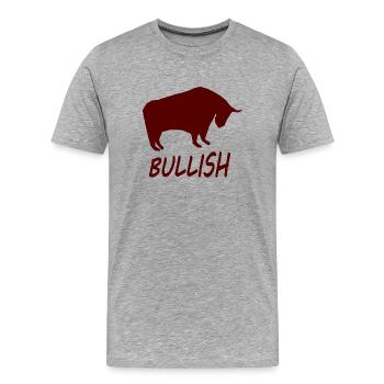 Der Bullen Investor - Männer Premium Bio T-Shirt - Grau meliert - Vorne - Damien (186cm)