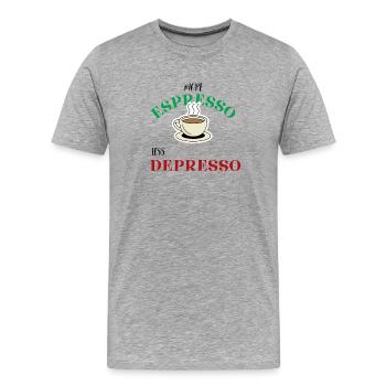More express - Men's Premium Organic T-Shirt - heather grey - Front - Damien (186cm)