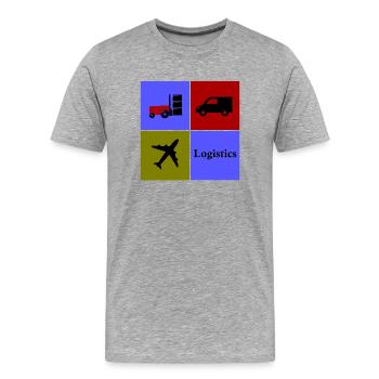 Transport and Logistics Company - Men's Premium Organic T-Shirt - heather grey - Front - Damien (186cm)