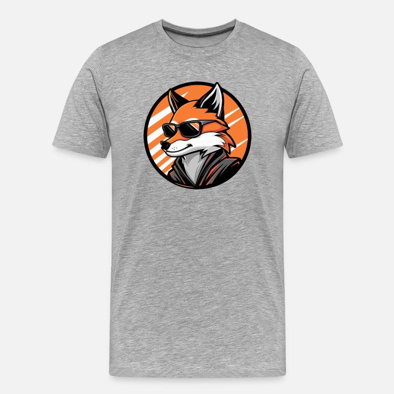 Fox Comic Cool - Men's Premium Organic T-Shirt - heather grey