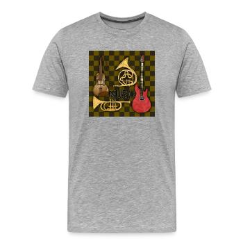 Instruments de musique - T-shirt bio Premium Homme - gris chiné - Devant - Damien (186cm)
