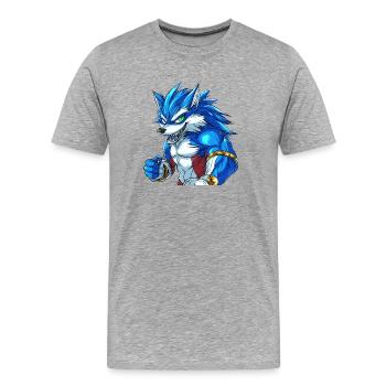 PRIMAL SURGE — Howlers Edition - Men's Premium Organic T-Shirt - heather grey - Front - Damien (186cm)