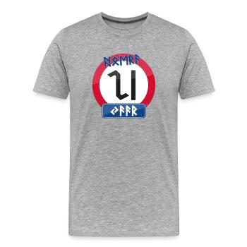 Hooray 20 years in runes - Men's Premium Organic T-Shirt - heather grey - Front - Damien (186cm)