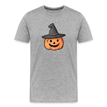 Funny pumpkin for Halloween - Men's Premium Organic T-Shirt - heather grey - Front - Damien (186cm)