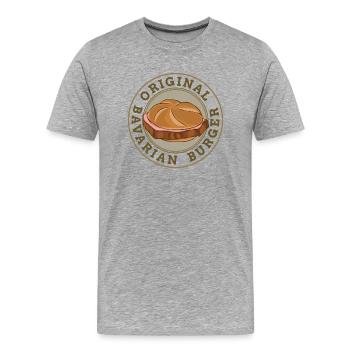 Leberkäse Semmel Leberkässemmel - Männer Premium Bio T-Shirt - Grau meliert - Vorne - Damien (186cm)
