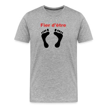 Fier d'être pied-noir - T-shirt bio Premium Homme - gris chiné - Devant - Damien (186cm)