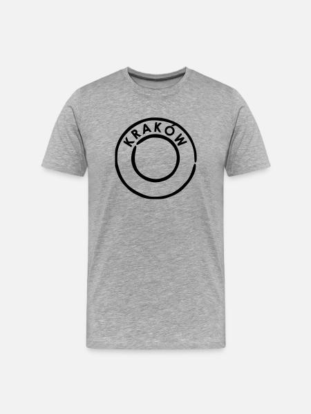 Krakow - Krakau Poststempel - Männer Premium Bio T-Shirt - Grau meliert