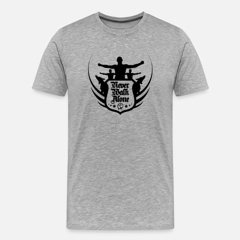 neverwalkalone2 - Männer Premium Bio T-Shirt - Grau meliert