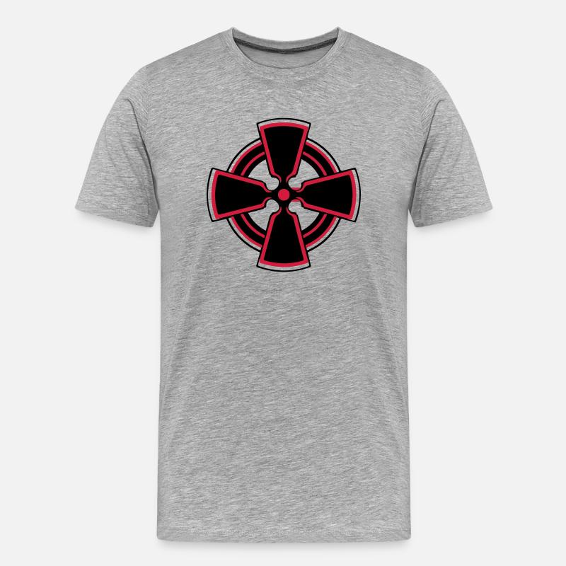 celtic_cross - Männer Premium Bio T-Shirt - Grau meliert