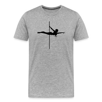 Pole dancing: Superman - Men's Premium Organic T-Shirt - heather grey - Front - Damien (186cm)