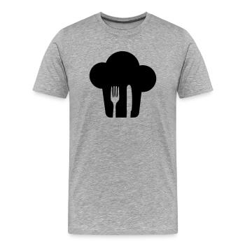 Toque couverts - T-shirt bio Premium Homme - gris chiné - Devant - Damien (186cm)