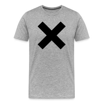 Kreuz - Männer Premium Bio T-Shirt - Grau meliert - Vorne - Damien (186cm)