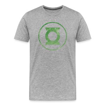 Justice League Green Lantern Logo - Männer Premium Bio T-Shirt - Grau meliert - Vorne - Damien (186cm)
