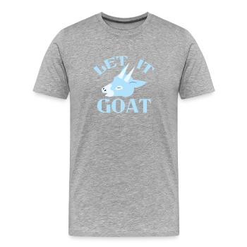 laisse-le chèvre avec un jeu de mots drôle - T-shirt bio Premium Homme - gris chiné - Devant - Damien (186cm)