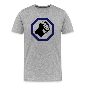 mma handschuh - Männer Premium Bio T-Shirt - Grau meliert - Vorne - Damien (186cm)