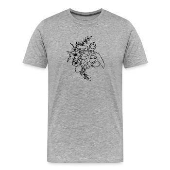 Turtle flower - Men's Premium Organic T-Shirt - heather grey - Front - Damien (186cm)