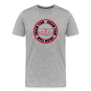 Équipe de rêve Stamp - T-shirt bio Premium Homme - gris chiné - Devant - Damien (186cm)