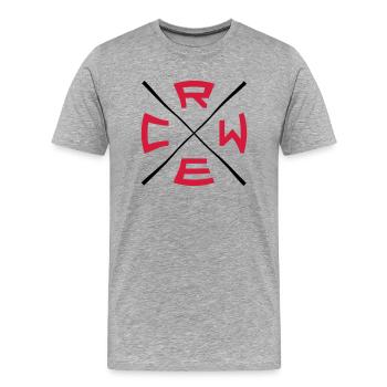Logo de l’équipage X - T-shirt bio Premium Homme - gris chiné - Devant - Damien (186cm)
