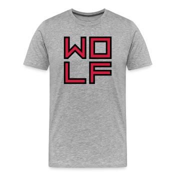 Innerer Wolf Logo - Männer Premium Bio T-Shirt - Grau meliert - Vorne - Damien (186cm)