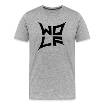 Wild Wolf Logo - Men's Premium Organic T-Shirt - heather grey - Front - Damien (186cm)