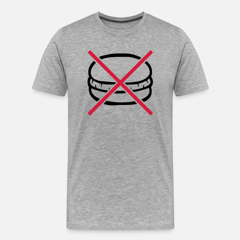 Verboten Burger essen - Männer Premium Bio T-Shirt - Grau meliert