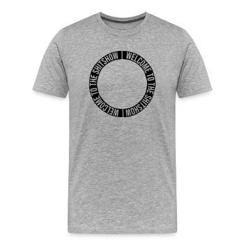 Ring Circle Shitshow - Men's Premium Organic T-Shirt - heather grey - Front - Damien (186cm)