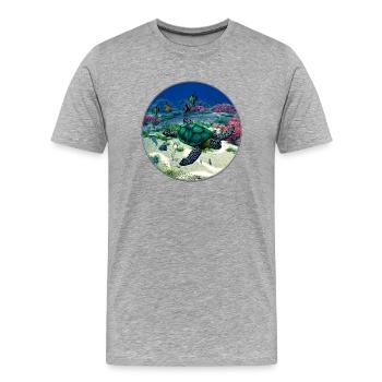 Sea turtle - Men's Premium Organic T-Shirt - heather grey - Front - Damien (186cm)