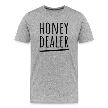 Marchand de miel Apiculteur Abeille Abeille Abeille Nid d’abeille - T-shirt bio Premium Homme - gris chiné - Devant - Damien (186cm)