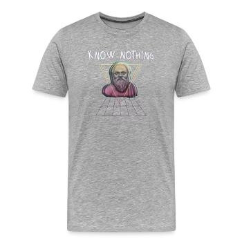 Know Nothing Sokrates Vaporwave - Männer Premium Bio T-Shirt - Grau meliert - Vorne - Damien (186cm)