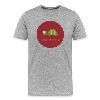 Pro Tortue, Pro Tortue - T-shirt bio Premium Homme - gris chiné - Devant - Damien (186cm)