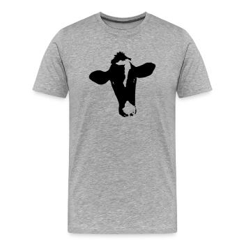 Rind 7 - Männer Premium Bio T-Shirt - Grau meliert - Vorne - Damien (186cm)