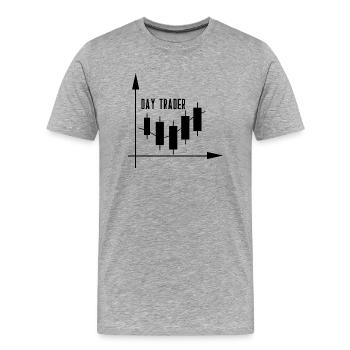 Bitcoin Trading Crypto Stocks - T-shirt bio Premium Homme - gris chiné - Devant - Damien (186cm)