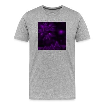 PYRAMIDES DU SOLEIL ET DU VIOLET - T-shirt bio Premium Homme - gris chiné - Devant - Damien (186cm)