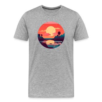 Sonnenverwöhnte Erinnerungen - Männer Premium Bio T-Shirt - Grau meliert - Vorne - Damien (186cm)