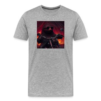 Molly - Männer Premium Bio T-Shirt - Grau meliert - Vorne - Damien (186cm)