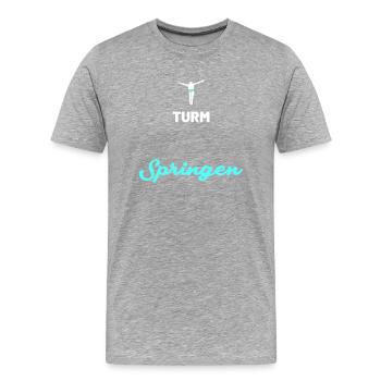 Turmspringen Springer - Männer Premium Bio T-Shirt - Grau meliert - Vorne - Damien (186cm)