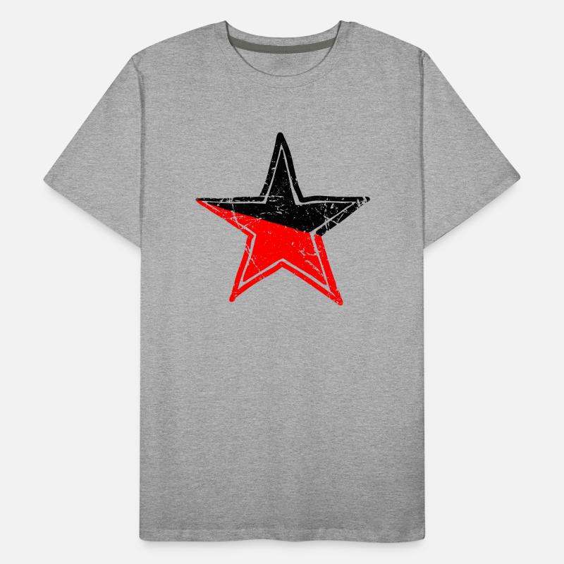 star red black drawn path Männer Premium Bio T-Shirt