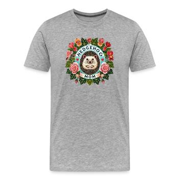 Hedgehog Mom - Men's Premium Organic T-Shirt - heather grey - Front - Damien (186cm)