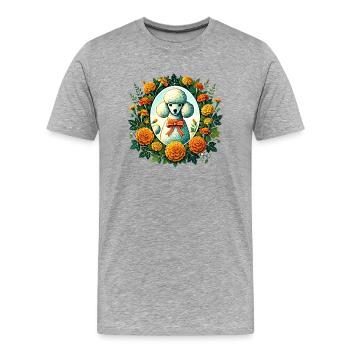 Pudel - Männer Premium Bio T-Shirt - Grau meliert - Vorne - Damien (186cm)