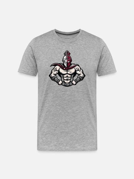 ritter warrior - Männer Premium Bio T-Shirt - Grau meliert