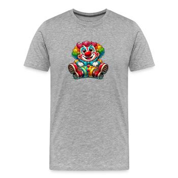 Clown Comic - Men's Premium Organic T-Shirt - heather grey - Front - Damien (186cm)